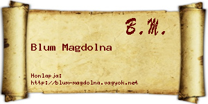 Blum Magdolna névjegykártya