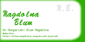 magdolna blum business card